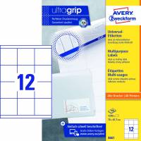Avery 3661 universaletiketter med Ultragrip 67,7x70mm