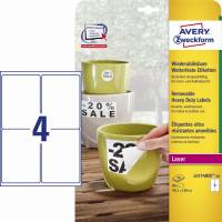Avery aftagelige og vandfaste etiketter L4774REV-20, 99,1x139mm