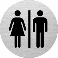 Skilt Dame & Herre toilet Ø:75mm aluminium