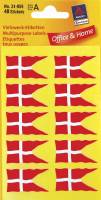 Avery etiket med dansk flag 18x34mm, 40 stk