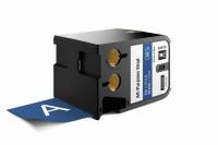 Dymo XTL vinyl labeltape 54mm, hvid på blå