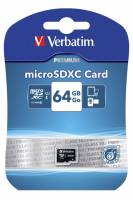 Verbatim Micro SDXC Card 64GB Class 10 w/adaptor