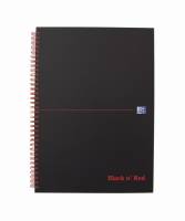 Oxford Black n´Red karton notesbog A4 kvadreret