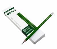 Office blyant HB med viskelæder grøn