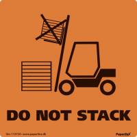 Etiketter med tryk "Do not stack" 100x100mm, 250 stk