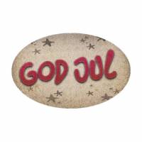Etiket med tryk "God jul" coated 44x28mm 250 stk på rulle