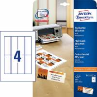 Bordkortetiket Avery 110x45mm 4stk/ark 25ark/pak C32253