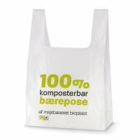 Bærepose bioplast 14my 280/70x500mm hvid
