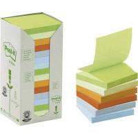 Post-it notes 76x76mm af genbrugspapir regnbue