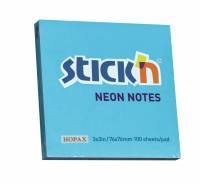Stick'N notes selvklæbende 76x76mm neon blå