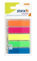Stick'N indexfaner neon farver 12x45mm, 5x25 stk