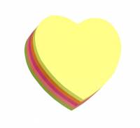 Stick'N notes hjerte i 5 neon farver 64x67mm 250 ark