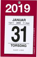 Mayland afrivningskalender lille m/bagsidetekst rød 2019