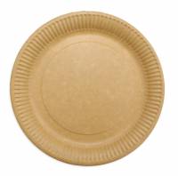 Paptallerken frokost miljøvenlig Ø23cm brun