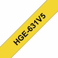 Brother labeltape HGe-631V5 12mm sort på gul
