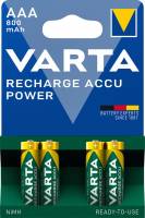 Varta Recharge Power AAA batterier 800mAh, pakke med 4 stk