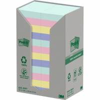 Post-it blok Recycled Notes 38x51mm i flere farver, 24 blokke