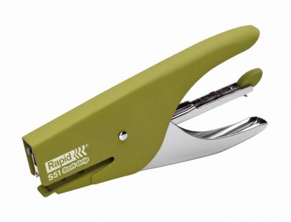 Rapid S51 hæftetang soft grip grøn, 15 ark