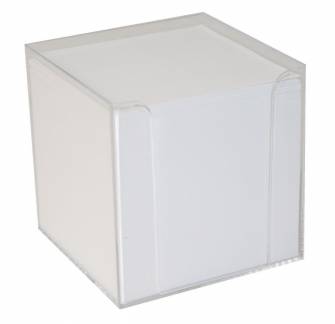 Kubusdispenser med 700 ark 9,5x9,5x9,5 cm klar plast