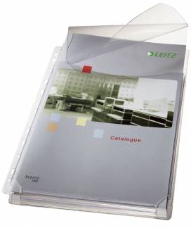Leitz katalog plastlomme med klap 170my A4 klar