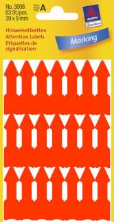 Avery selvklæbende pile 39x9mm neon orange