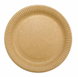 Paptallerken frokost miljøvenlig Ø23cm brun