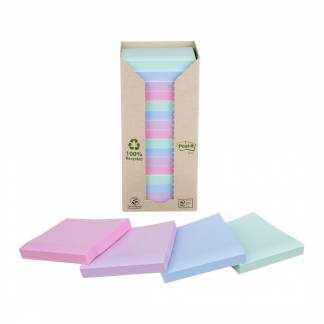 Post-it notes Miljø genbrugspapir 76x76mm regnbuefarvet