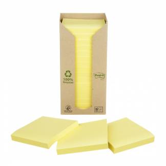 Post-it notes tårn Miljø genbrugspapir 76x76mm gul