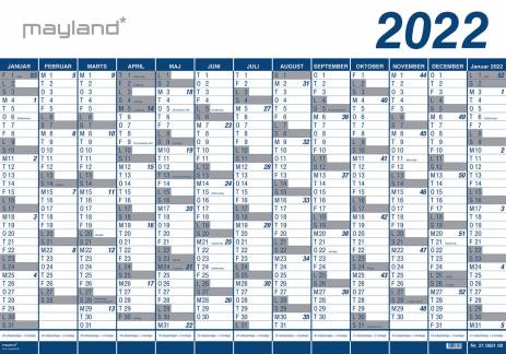 Mayland Kæmpekalender 13mdr vinyl 2022 100x70cm 22065000