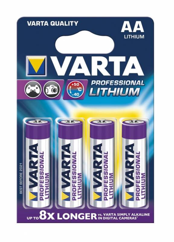 Varta Lithium PRO 6106 LR 6 AA batteri, pakke a 4 stk