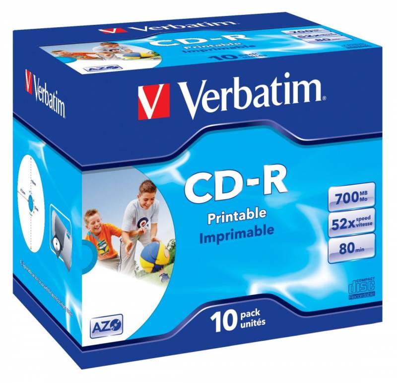 Verbatim CD-R AZO, 52X, Wide Printable 