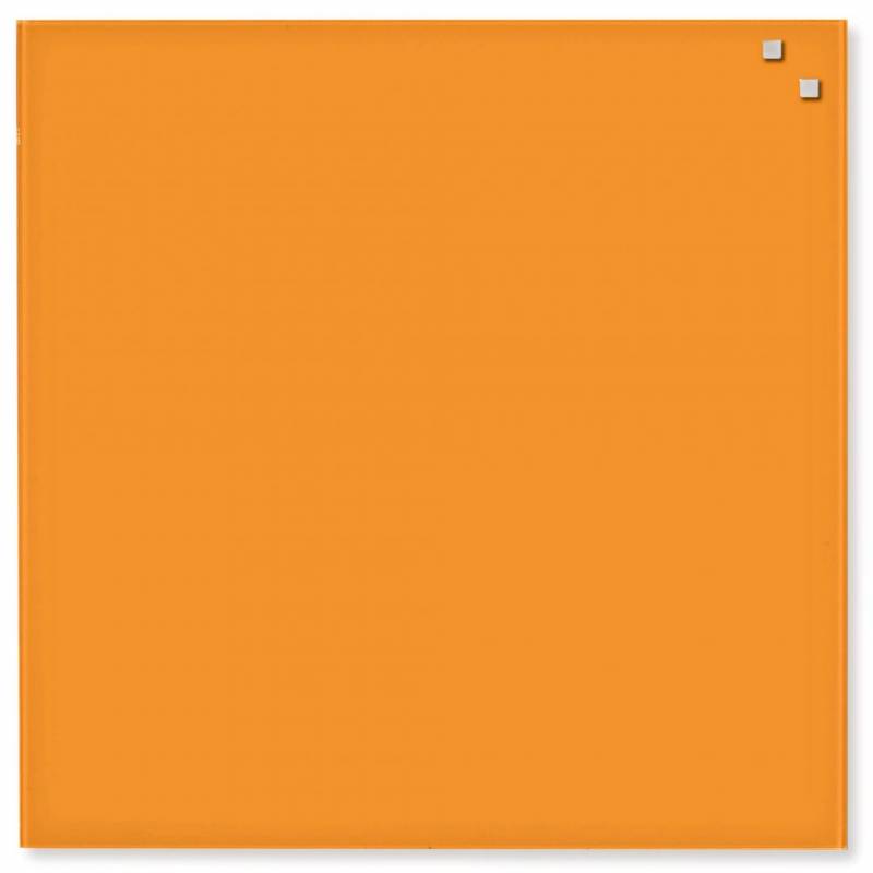 Naga glastavle magnetisk 45x45cm orange