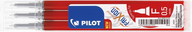 Pilot FriXion Point Clicker 0,5mm refill rød, 3 stk