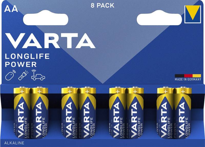 Varta Longlife Power AA batterier, pakke med 8 stk