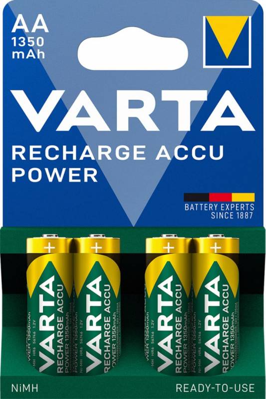 Varta Recharge Power AA batterier 1350mAh, pakke med 4 stk
