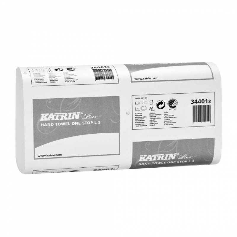 Katrin Plus One Stop håndklædeark 3-lags 344010 hvid, 1890 ark
