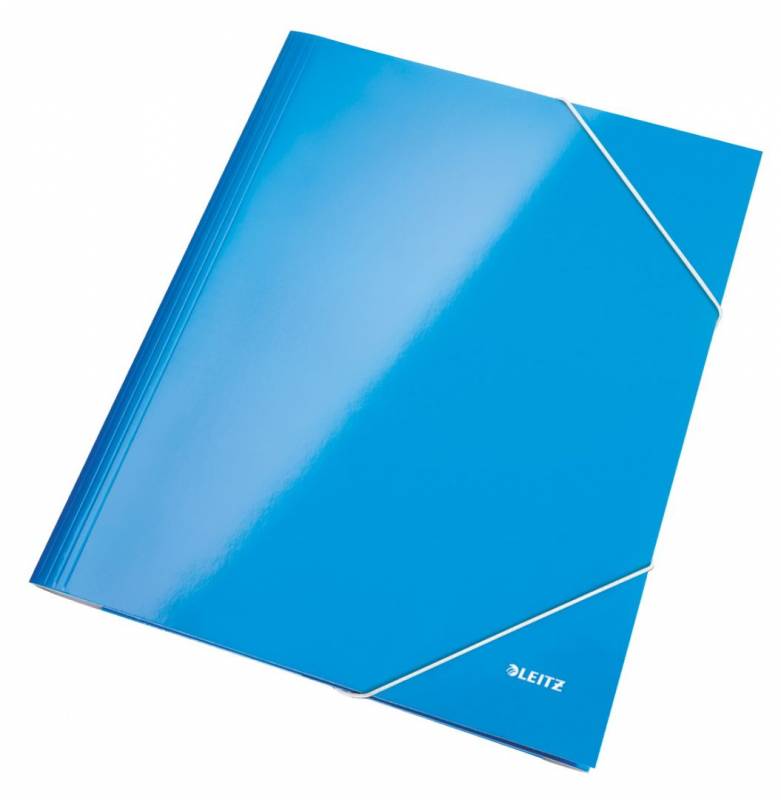 Leitz WOW elastikmappe A4 med 3 klapper blå