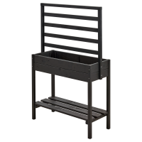 Basic plantekasse med espalier og hylde 88×37×137cm sort