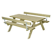 Plus Klassisk bord/bænkesæt med ryglæn 177 cm træ natur