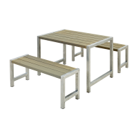 Plus caf&eacute; plankes&aelig;t 127 cm gr&aring;brun n&aring;letr&aelig;