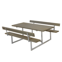 Basic bord/b&aelig;nkes&aelig;t med 2 rygl&aelig;n 177 cm gr&aring;brun