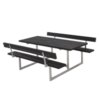 Basic bord/b&aelig;nkes&aelig;t med rygl&aelig;n 177 cm RePlast sort