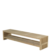 Tralleb&aelig;nk Rustik Design med hylde 218&times;49 cm drivt&oslash;mmerfarve