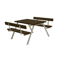Alpha bord/b&aelig;nkes&aelig;t med 2 rygl&aelig;n 118 cm sort