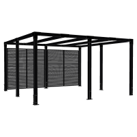 Cubic pergola med Tokyo hegn 387x387cm sort