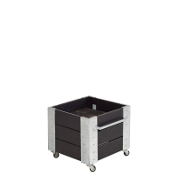 Cubic blomsterkasse med hjul 46×50×45cm sort