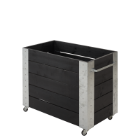 Cubic blomsterkasse med hjul 87×50×70cm sort