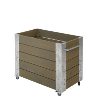 Cubic blomsterkasse med hjul 87×50×70cm gråbrun