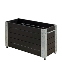 Cubic blomsterkasse med hjul 120&times;50&times;70cm sort
