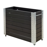 Cubic blomsterkasse med hjul 120×50×95cm sort